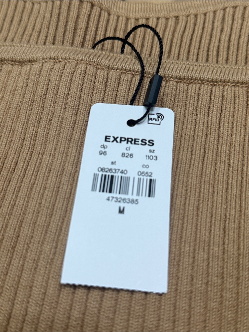 Strapless Ribbed Knit Tube Top - Camel - Picture 7 of 7